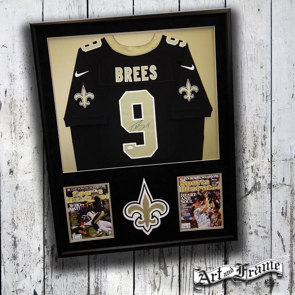 framed drew brees jersey